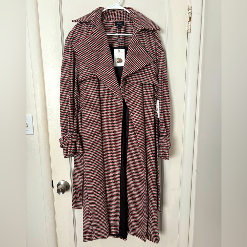 Bardot oversized check trench. Small, AU/UK Size 8 and US size 4. Fits oversized